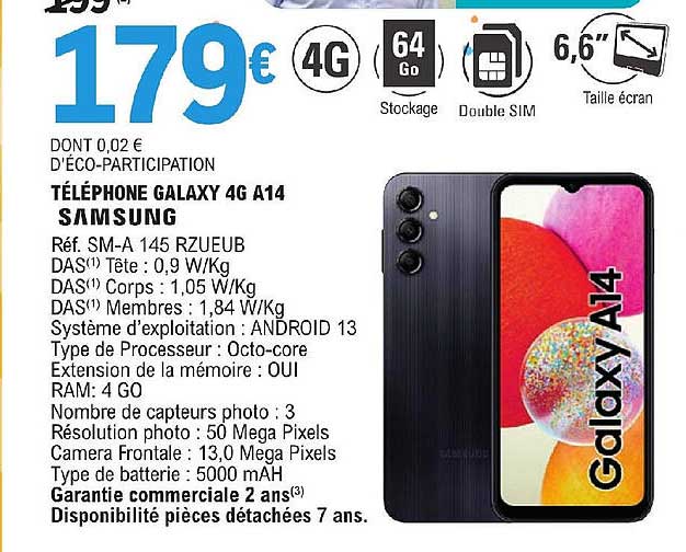 Téléphone Galaxy 4g A14 Samsung