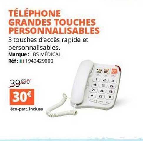 téléphone grandes touches personnalisables
