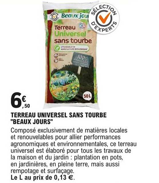 terreau universel sans tourbe "beaux jours"