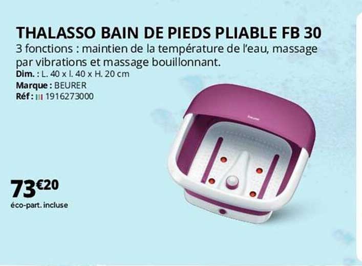 thalasso bain de pieds pliable fb 30 beurer