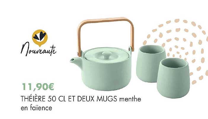 théière 50 cl et deux  mugs nouveauté