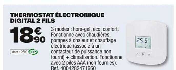 Thermostat électronique Digital 2 Fils