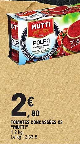 tomates concassées x 3 "mutti"