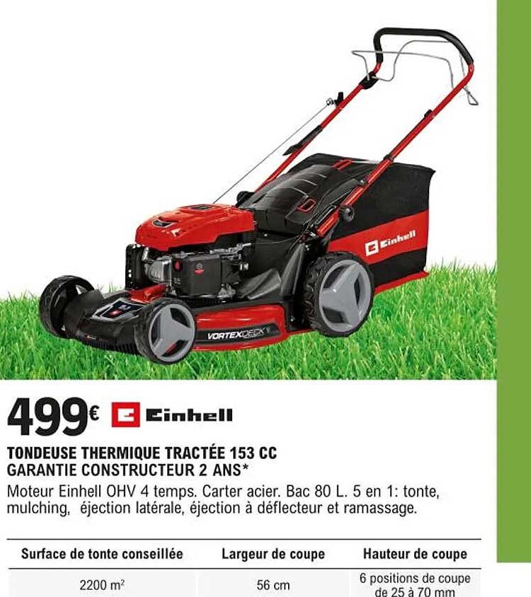 Tondeuse Thermique Tractée 153 Cc Einhell