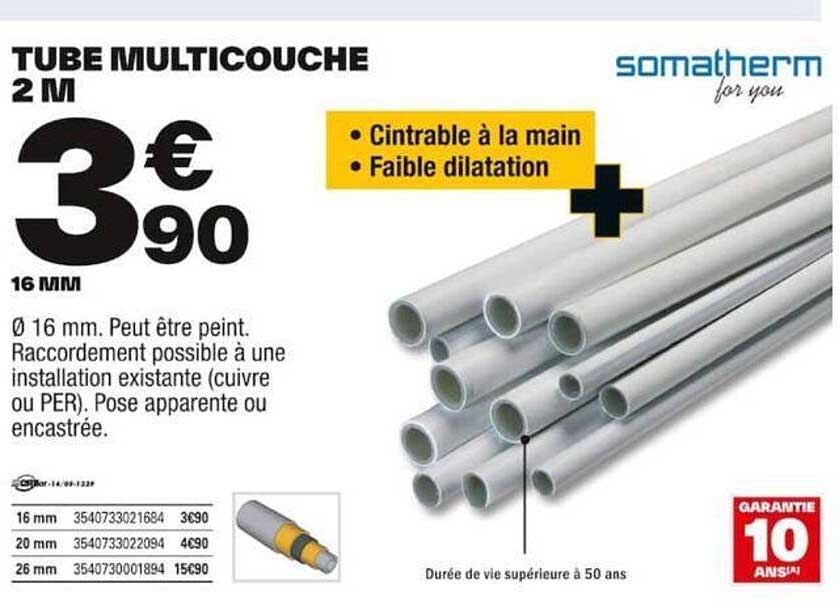 tube multicouche 2 m somatherm for you