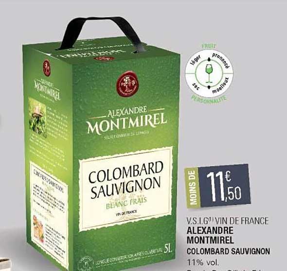 v.s.i.g. vin de france alexandre montmirel colombard sauvignon