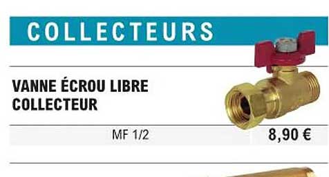 Vanne écrou Libre Collecteur