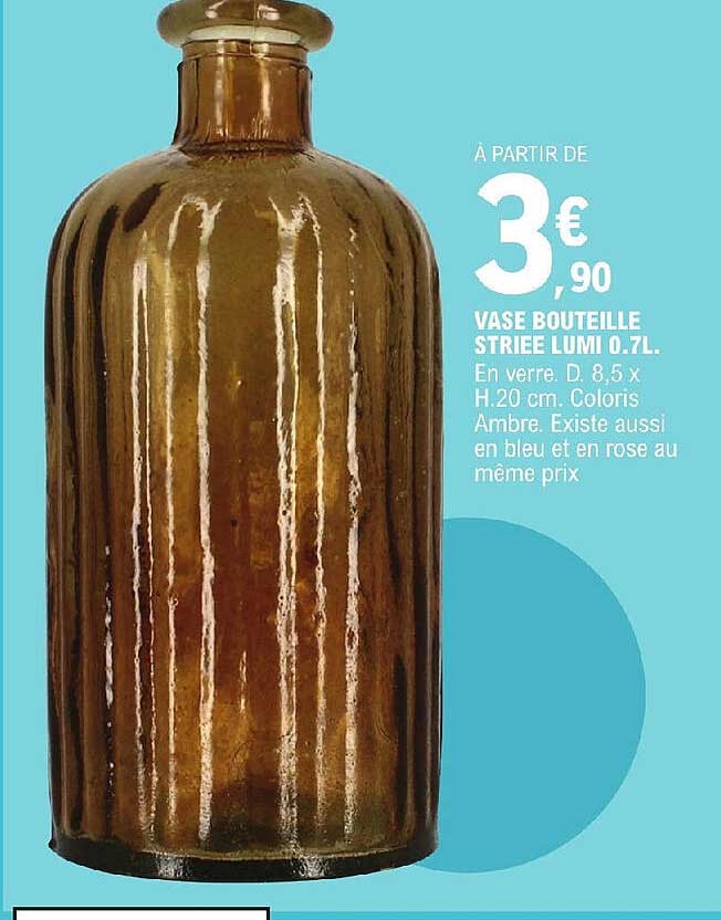 vase bouteille striée lumi 0.7l
