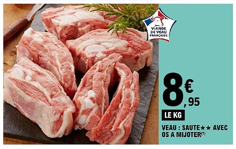 Veau : Sauté**avec Os à Mijoter