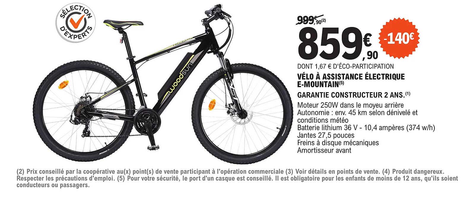 vélo à assistance électrique e-mountain