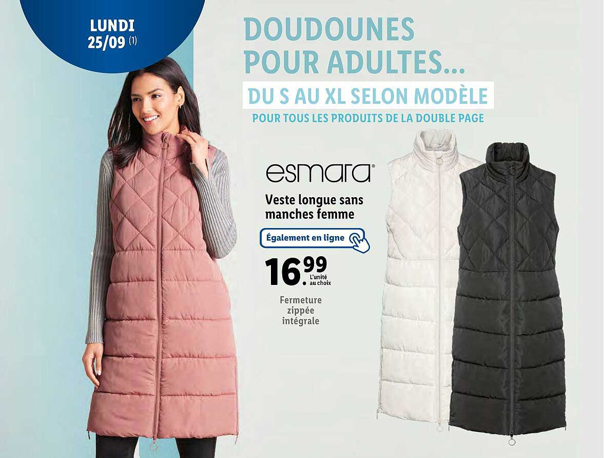 veste longue sans manches femme esmara