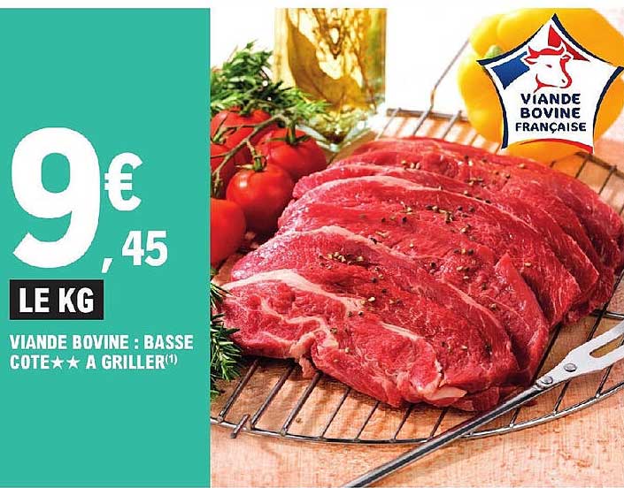 viande bovine : basse côte**à griller