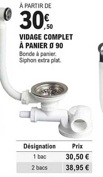 vidage complet à panier ø 90