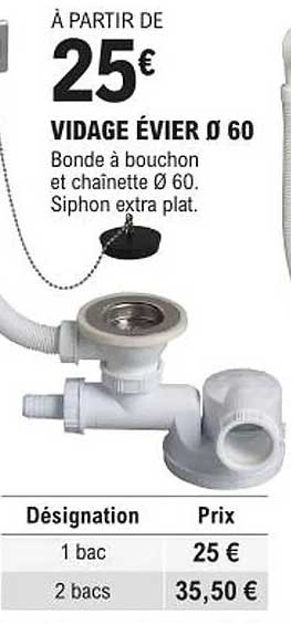 vidage évier ø 60