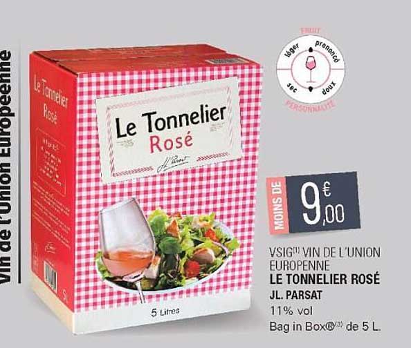 vsig vin de l'union europenne le tonnelier rosé jl parsat