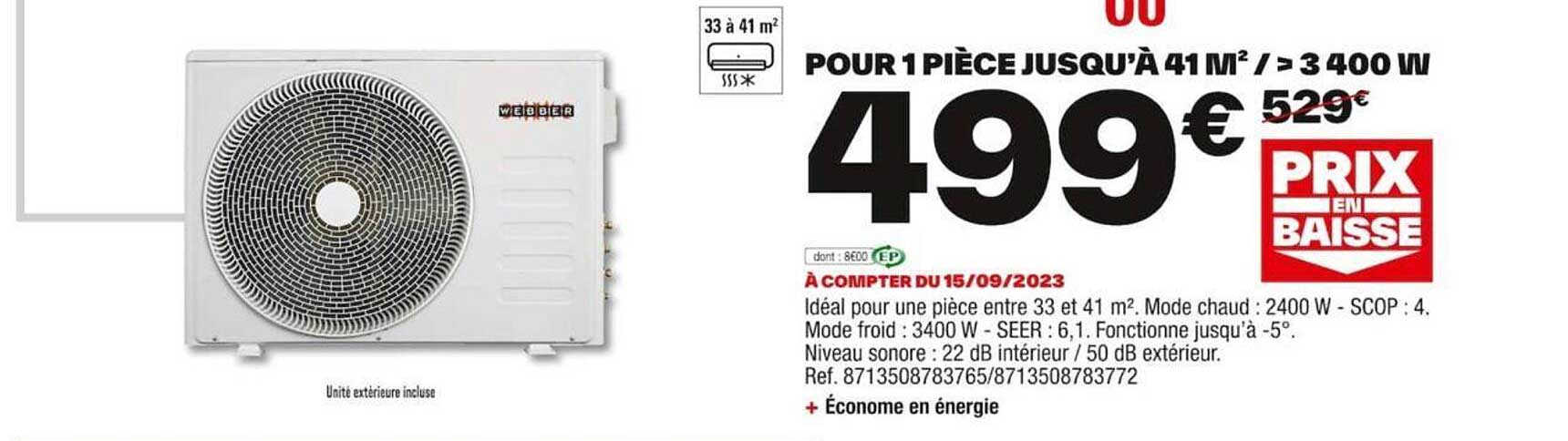 webber pour 1 pièce jusqu'à 41 m&/>3400 w