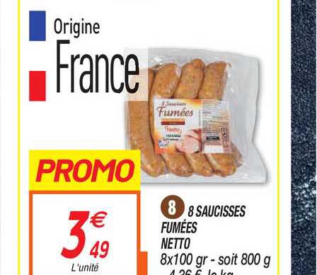 8 Saucisses Fumée Netto