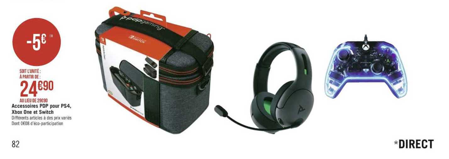 accessoires pdp pour ps4 xbox one et switch