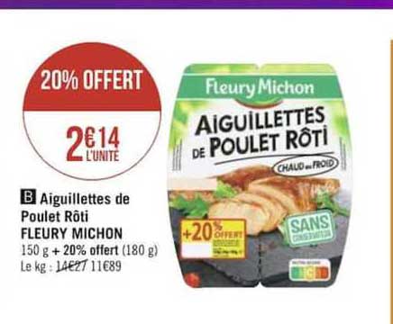 aiguillettes de poulet rôti fleury michon