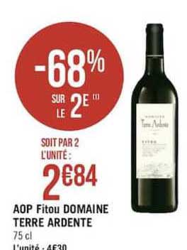 aop fitou domaine terre ardente -68% sur le 2e