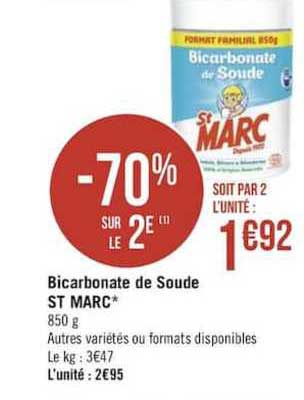 bicarbonate de soude st marc -70% sur le 2e
