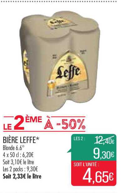 Bière Leffe Le 2ème à -50%
