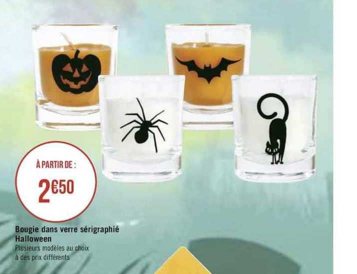 bougie dans verre sérigraphié halloween