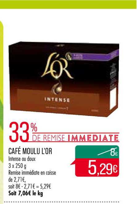 Café Moulu L'or 33% Remise Immédiate