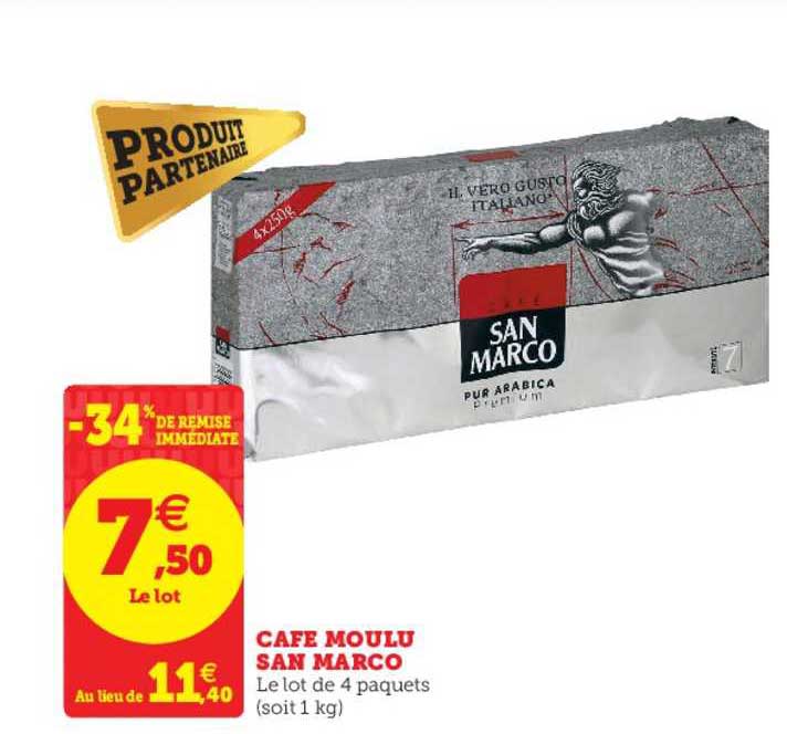 café moulu san marco -34% remise immédiate