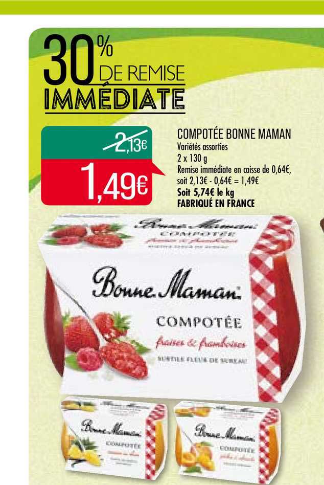 compotée bonne maman 30% de remise immédiate