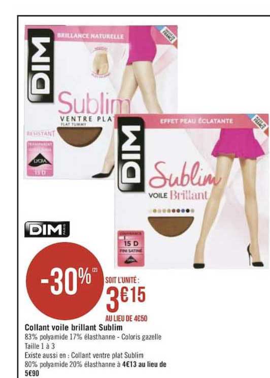 dim collant voile brillant sublim