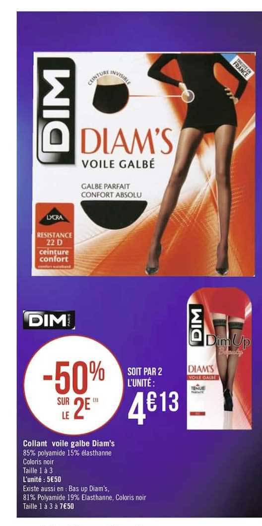 dim collant voile galbe diam's -50% sur le 2e