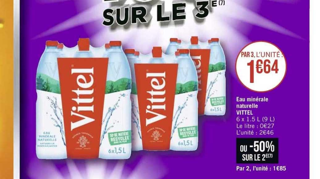 Eau Minérale Naturelle Vittel -50% Sur Le 2e