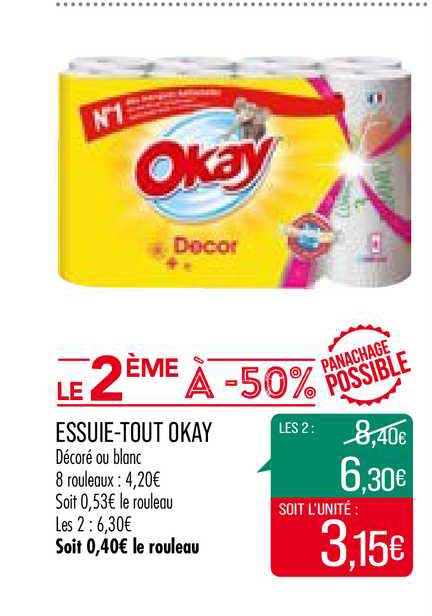essuie tout okay le 2ème à -50%