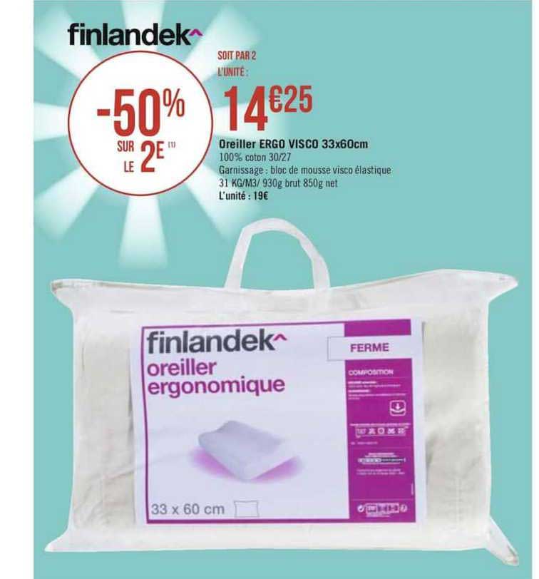 filandek oreiller ergo visco 33x60cm