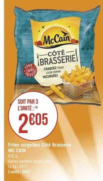 frites surgelées côté brasserie mc cain