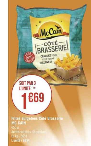 frites surgelées côté brasserie mc cain