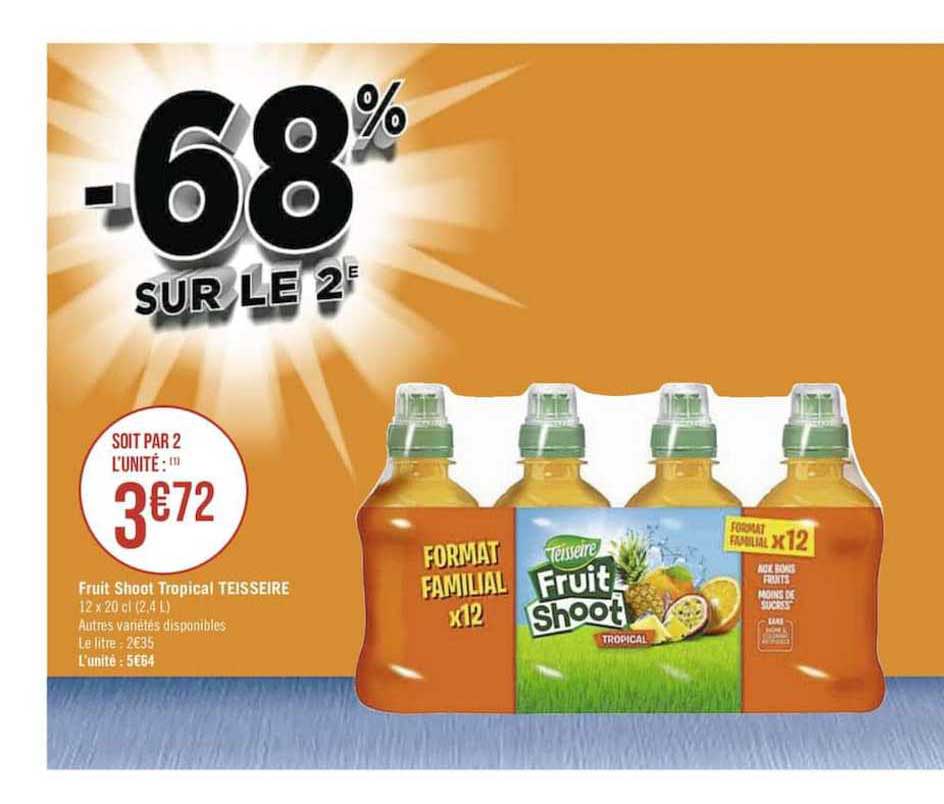 Fruit Shoot Tropical Teisseire -68% Sur Le 2e