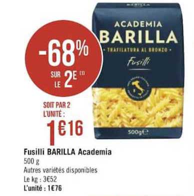 fusilli barilla academia -68% sur le 2e