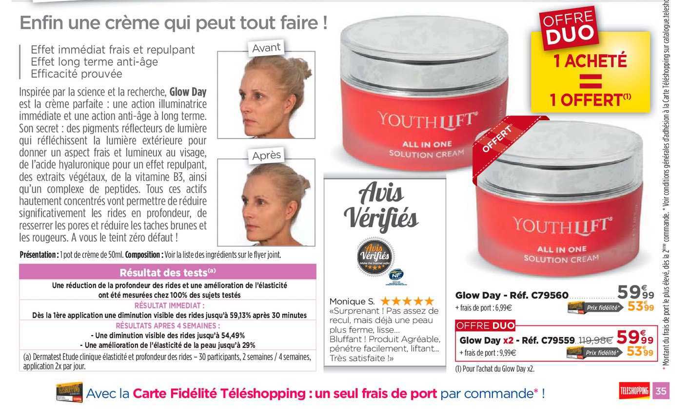 glow day 1 acheté = 1 offert