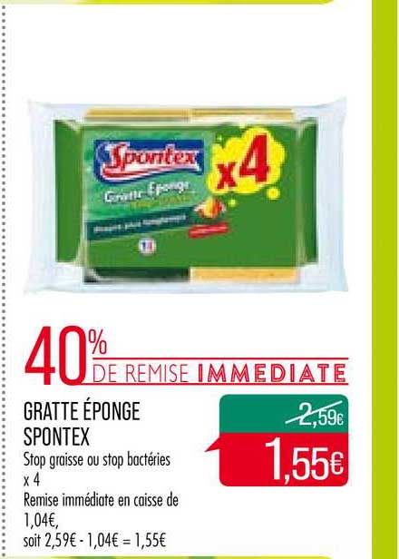 gratte éponge spontex 40% remise immédiate