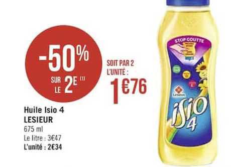 huile isio 4 lesieur -50% sur le 2e