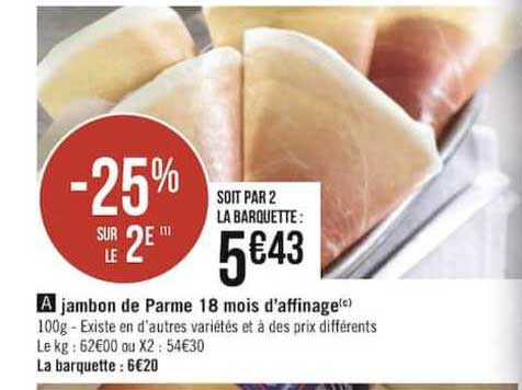 jambon de parme 18 mois d'affinage