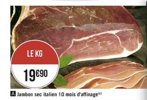 jambon sec italien 10 mois d'affinage