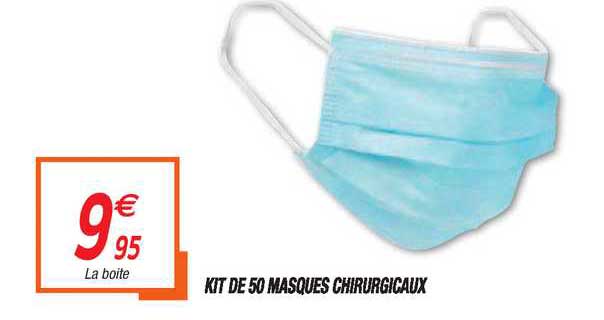 kit de 50 masques chirurgicaux