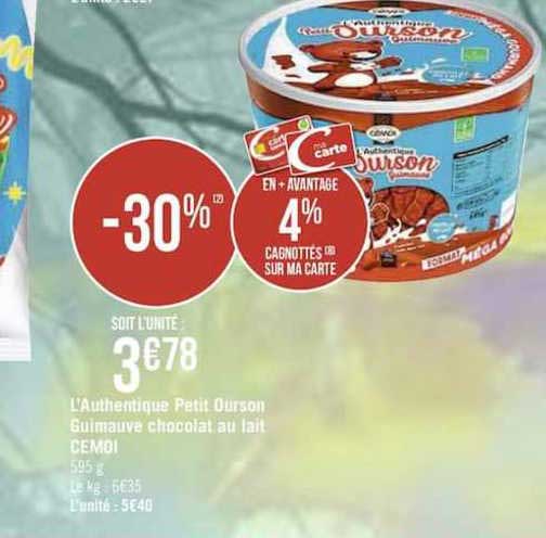 L'authentique Petit Ourson Guimauve Chocolat Au Lait Cemoi