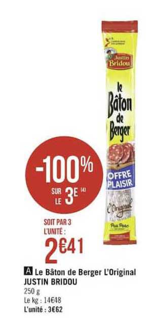 le bâton de berger l'original justin bridou