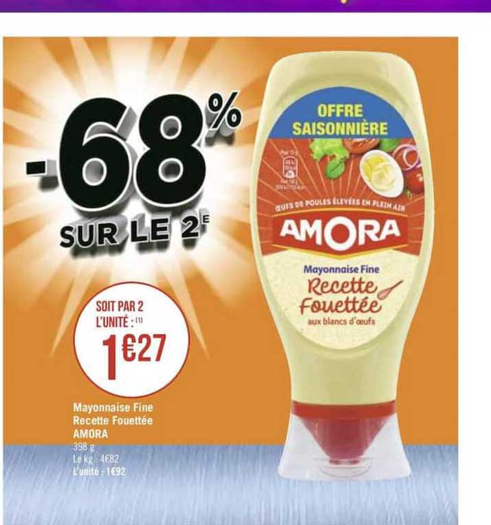 Mayonnaise Fine Recette Fouettée Amora -68% Sur Le 2e