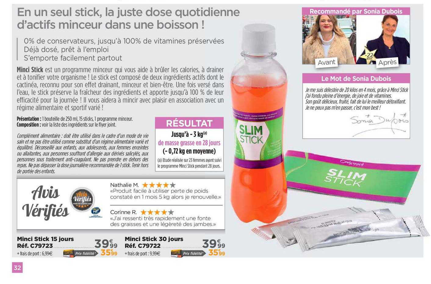 minci stick 15 jours