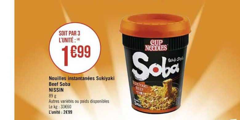 nouilles instantanées beef soba sukiyaki beef soba nissin